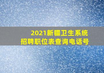 2021新疆卫生系统招聘职位表查询电话号