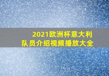 2021欧洲杯意大利队员介绍视频播放大全