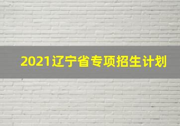 2021辽宁省专项招生计划