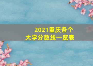 2021重庆各个大学分数线一览表