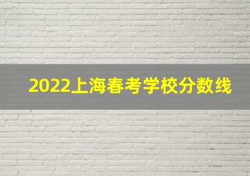 2022上海春考学校分数线