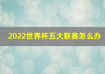 2022世界杯五大联赛怎么办