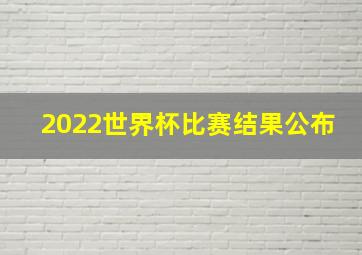 2022世界杯比赛结果公布