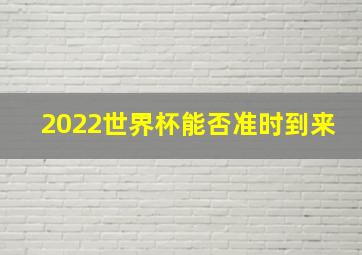 2022世界杯能否准时到来