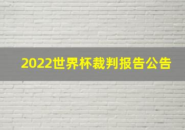 2022世界杯裁判报告公告