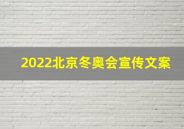 2022北京冬奥会宣传文案