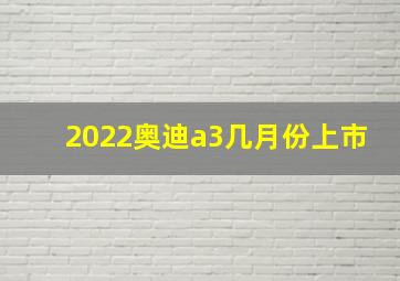 2022奥迪a3几月份上市