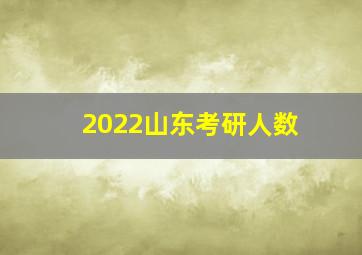 2022山东考研人数