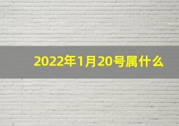 2022年1月20号属什么