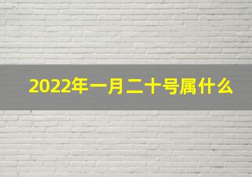 2022年一月二十号属什么