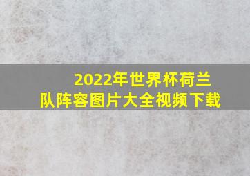 2022年世界杯荷兰队阵容图片大全视频下载