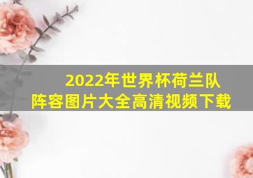 2022年世界杯荷兰队阵容图片大全高清视频下载