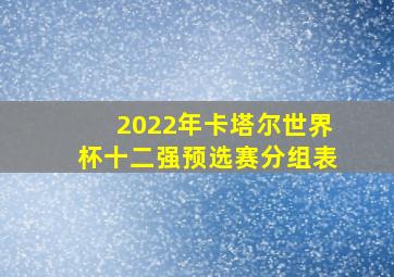 2022年卡塔尔世界杯十二强预选赛分组表