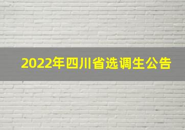 2022年四川省选调生公告