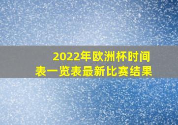 2022年欧洲杯时间表一览表最新比赛结果