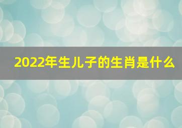 2022年生儿子的生肖是什么