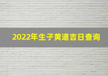 2022年生子黄道吉日查询