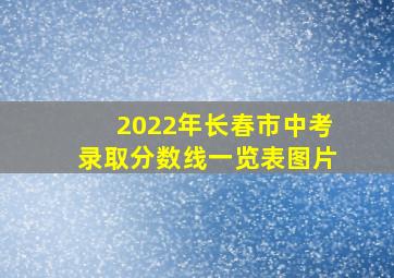 2022年长春市中考录取分数线一览表图片