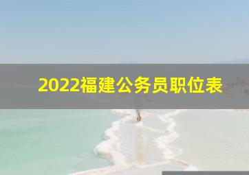 2022福建公务员职位表