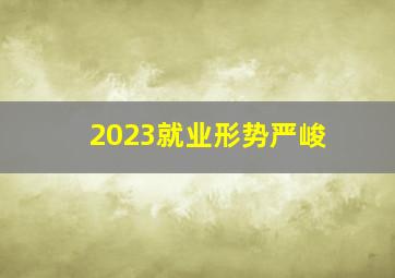 2023就业形势严峻