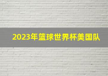 2023年篮球世界杯美国队