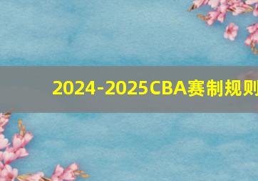 2024-2025CBA赛制规则