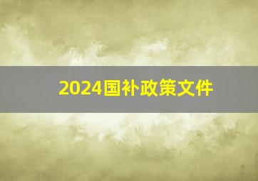 2024国补政策文件