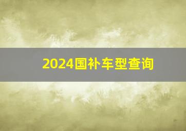 2024国补车型查询