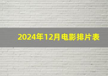 2024年12月电影排片表