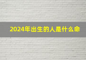 2024年出生的人是什么命