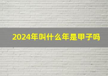 2024年叫什么年是甲子吗