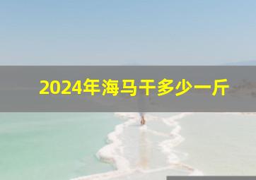 2024年海马干多少一斤