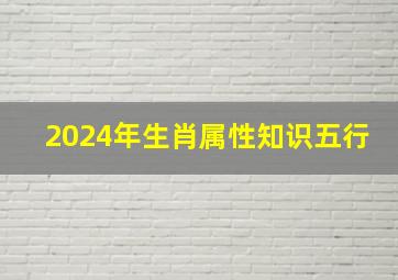 2024年生肖属性知识五行