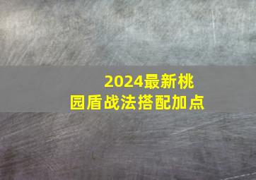 2024最新桃园盾战法搭配加点