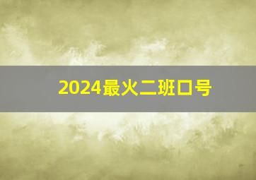 2024最火二班口号