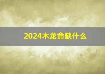 2024木龙命缺什么