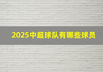 2025中超球队有哪些球员