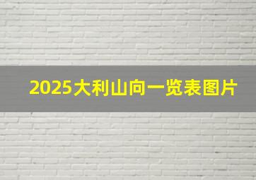 2025大利山向一览表图片