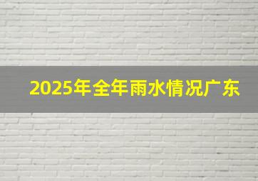 2025年全年雨水情况广东