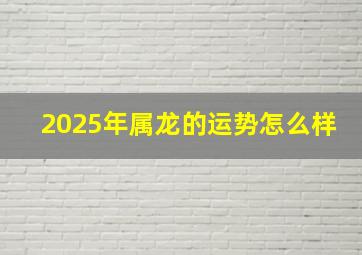 2025年属龙的运势怎么样