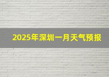 2025年深圳一月天气预报