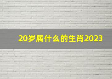 20岁属什么的生肖2023