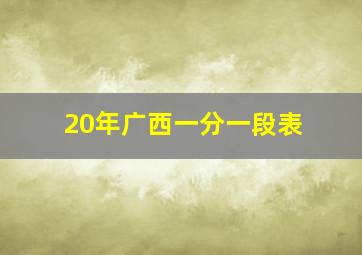 20年广西一分一段表