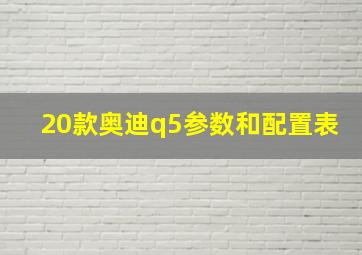 20款奥迪q5参数和配置表