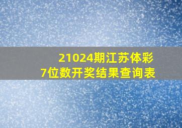 21024期江苏体彩7位数开奖结果查询表