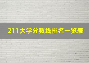 211大学分数线排名一览表