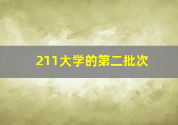 211大学的第二批次