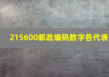 215600邮政编码数字各代表