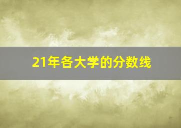 21年各大学的分数线