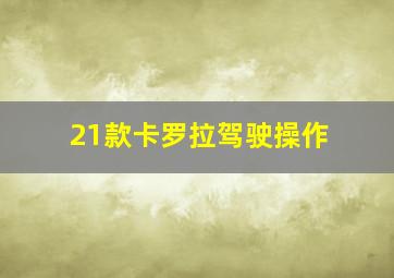 21款卡罗拉驾驶操作